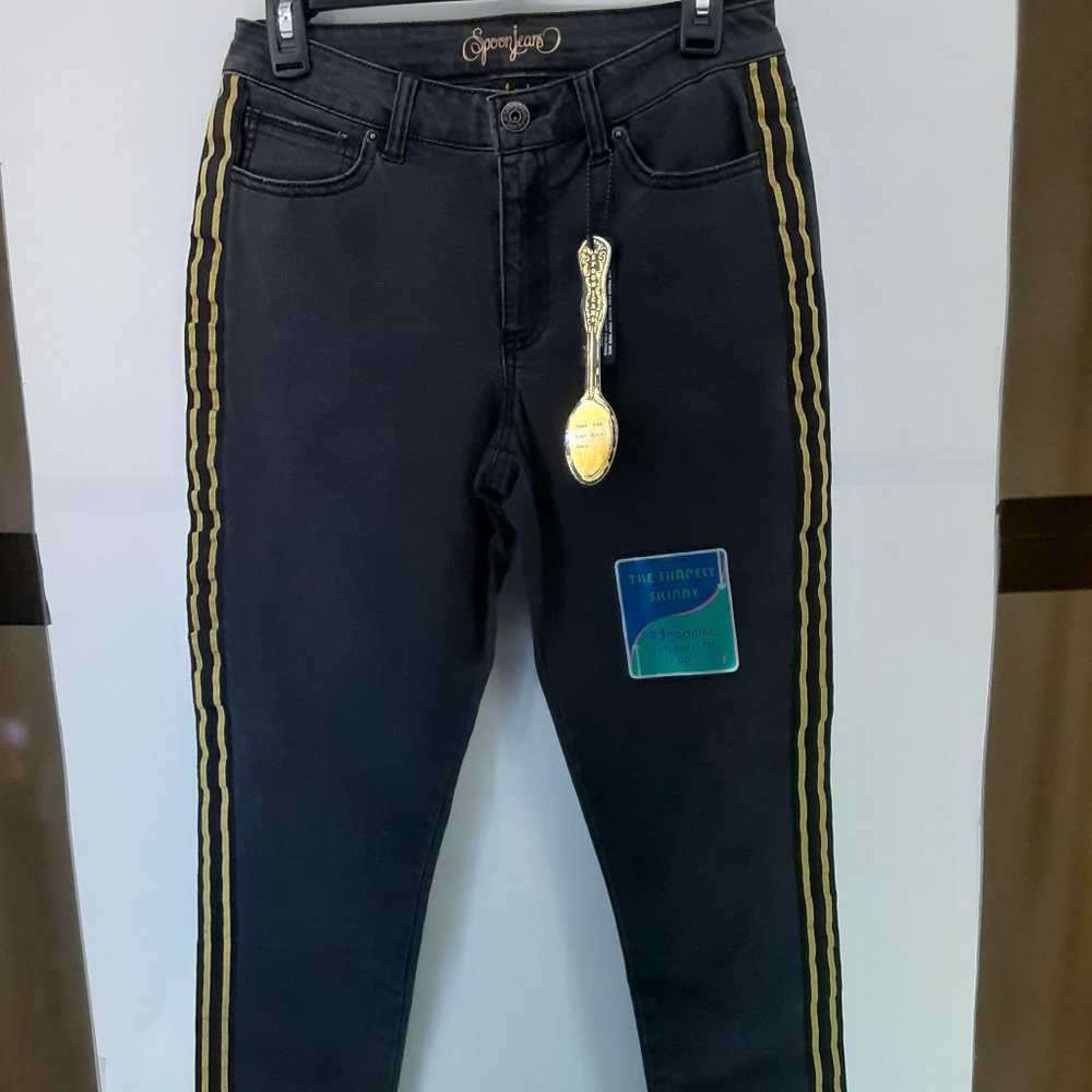 New Spoon Jeans Women's Skinny Leg Spandex Pants | Black‎ | Size: 9 Bottoms